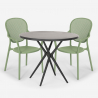 Juego 2 sillas mesa redonda negro 80 cm interior exterior Valet Dark Coste