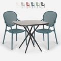 Juego mesa cuadrada 70 x 70 cm negro 2 sillas interior exterior Lavett Dark Promoción