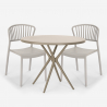 Juego mesa redonda 80 cm beige 2 sillas diseño moderno Gianum Elección