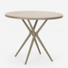 Juego mesa redonda 80 cm beige 2 sillas diseño moderno Gianum Compra
