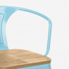 conjunto mesa 120 x 60 cm 4 sillas Lix madera industrial wismar top light 