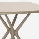Juego mesa cuadrada 70 x 70 cm beige 2 sillas interior exterior diseño Magus 