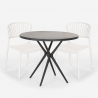 Juego 2 sillas diseño moderno mesa redonda negro 80 cm Gianum Dark Modelo