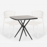 Juego 2 sillas mesa cuadrada 70 x 70 cm negro diseño exterior Magus Dark Modelo
