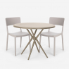 Juego 2 sillas polipropileno mesa redonda 80 cm diseño beige Aminos Oferta