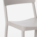 Juego 2 sillas polipropileno mesa redonda 80 cm diseño beige Aminos 
