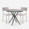 Juego mesa redonda negro 80 cm 2 sillas diseño moderno Aminos Dark Modelo