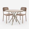 Juego 2 sillas polipropileno diseño mesa redonda 80 cm Ipsum Oferta