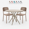 Juego 2 sillas polipropileno diseño mesa redonda 80 cm Ipsum Promoción