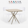 Juego mesa cuadrada beige polipropileno 70 x 70 cm 2 sillas diseño Larum Características