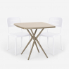 Juego mesa cuadrada beige polipropileno 70 x 70 cm 2 sillas diseño Larum Precio
