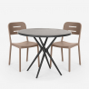 Juego mesa redonda negro 80 cm 2 sillas diseño moderno Ipsum Dark Modelo