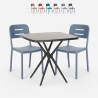 Juego 2 sillas diseño moderno mesa cuadrada 70 x 70 cm negro Larum Dark Promoción