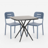 Juego 2 sillas diseño moderno mesa cuadrada 70 x 70 cm negro Larum Dark Oferta