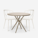 Juego 2 sillas polipropileno diseño mesa 80 cm redonda beige Kento Catálogo