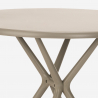 Juego 2 sillas polipropileno diseño mesa 80 cm redonda beige Kento 