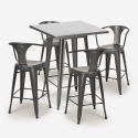 juego bar cocina mesa alta metal 60 x 60 cm 4 taburetes bucket Compra