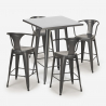 juego bar cocina mesa alta metal 60 x 60 cm 4 taburetes bucket Compra