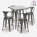 juego bar cocina mesa alta metal 60 x 60 cm 4 taburetes bucket Rebajas