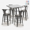 juego bar cocina mesa alta metal 60 x 60 cm 4 taburetes bucket Rebajas