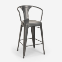 juego bar cocina mesa 60 x 60 cm blanco metal 4 taburetes bucket white Modelo