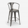 juego bar cocina mesa 60 x 60 cm blanco metal 4 taburetes bucket white Modelo