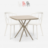 Juego 2 sillas diseño polipropileno mesa cuadrada 70 x 70 cm beige Saiku Promoción