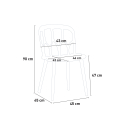 Juego 2 sillas diseño polipropileno mesa cuadrada 70 x 70 cm beige Saiku 
