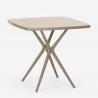 Juego 2 sillas diseño polipropileno mesa cuadrada 70 x 70 cm beige Saiku 