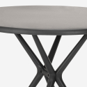 Juego mesa redonda negro 80 cm 2 sillas polipropileno Kento Dark 