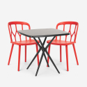 Juego mesa cuadrada negro 70 x 70 cm 2 sillas exterior diseño Saiku Dark Stock