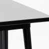 juego mesa negro 60 x 60 cm industrial 4 taburetes bucket black top light Medidas