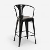 juego mesa alta negro 60 x 60 cm 4 taburetes metal bar cocina bucket black 