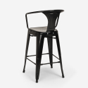 juego mesa alta negro 60 x 60 cm 4 taburetes metal bar cocina bucket black 