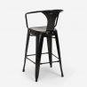 juego mesa alta negro 60 x 60 cm 4 taburetes metal bar cocina bucket black 