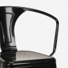 juego mesa alta negro 60 x 60 cm 4 taburetes metal bar cocina bucket black 