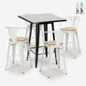 juego mesa negro 60 x 60 cm industrial 4 taburetes bucket black top light Rebajas