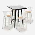 juego mesa negro 60 x 60 cm industrial 4 taburetes bucket black top light Modelo