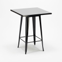 juego mesa alta negro 60 x 60 cm 4 taburetes madera metal bucket wood black 