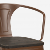 juego mesa alta industrial 60 x 60 cm 4 taburetes Lix madera metal bucket wood 