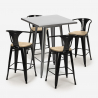 juego bar cocina industrial mesa 60 x 60 cm 4 taburetes bucket top light Modelo
