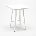 juego 4 taburetes mesa metal alta blanco 60 x 60 cm bucket wood white 