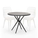Juego mesa redonda 80 cm negro 2 sillas polipropileno Bardus Dark Catálogo
