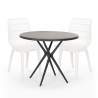 Juego mesa redonda 80 cm negro 2 sillas polipropileno Bardus Dark Catálogo