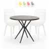 Juego mesa redonda 80 cm negro 2 sillas polipropileno Bardus Dark Rebajas