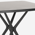 Juego mesa cuadrada 70 x 70 cm negro 2 sillas diseño moderno Cevis Dark 