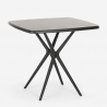 Juego mesa cuadrada 70 x 70 cm negro 2 sillas diseño moderno Cevis Dark 