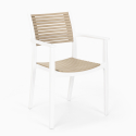 Juego 2 sillas mesa beige cuadrada 70 x 70 cm polipropileno exterior Clue Descueto