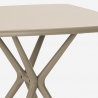 Juego 2 sillas mesa beige cuadrada 70 x 70 cm polipropileno exterior Clue Coste