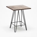 juego cocina bar mesa madera industrial 60 x 60 cm 4 taburetes mason noix 